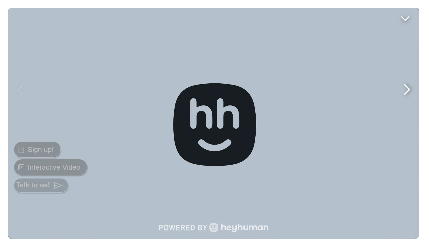 image of the heyhuman inline player in horizontal mode